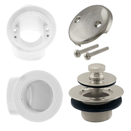 WESTBRASS Twist & Close Sch. 40 PVC Plumber's Pack W/ Two-Hole Elbow in Stainless Steel D542-20